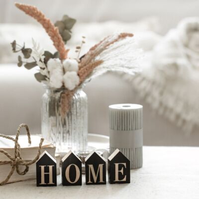 Home still life with decorative elements for the home.