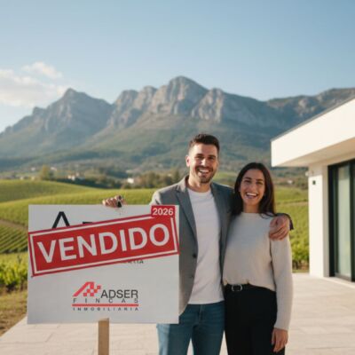 Pareja joven celebrando compra primera vivienda en La Rioja con ADSER Inmobiliaria 2026 - Ayudas compra vivienda jóvenes