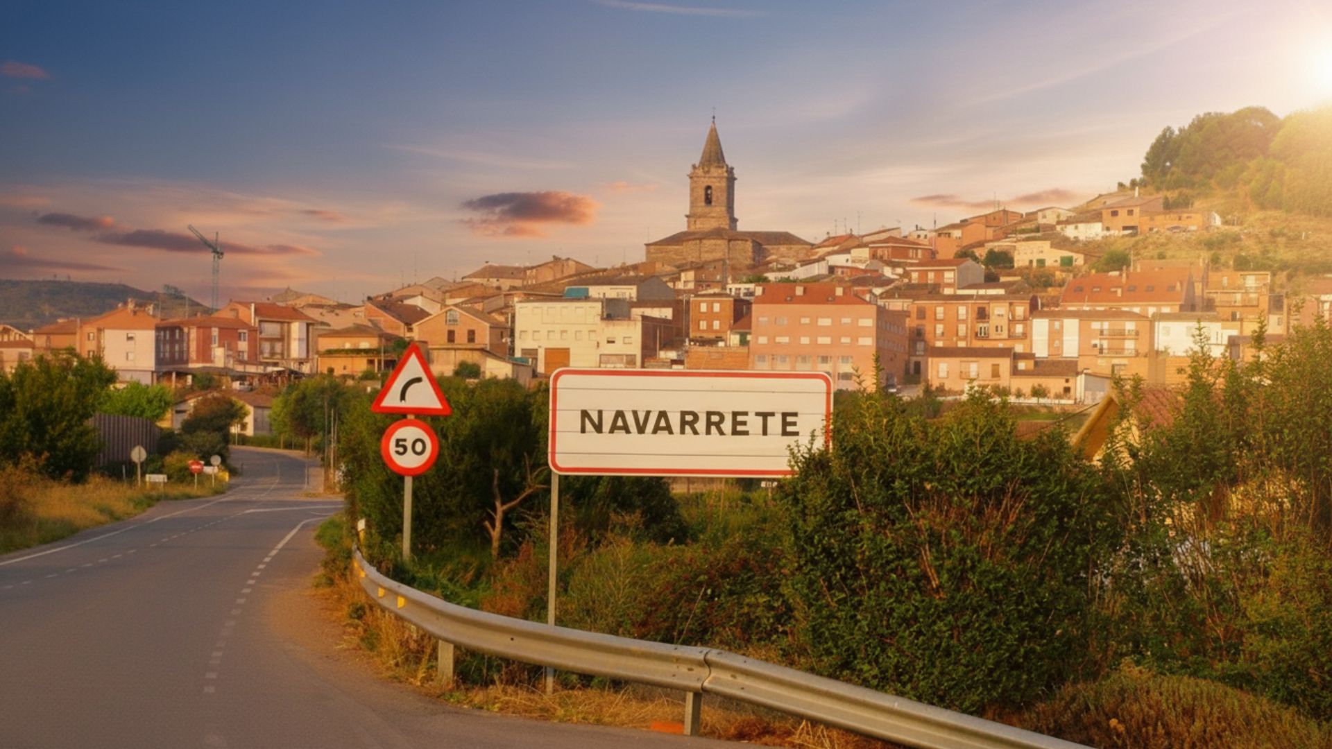 Entrada pueblo Navarrete La Rioja Camino Santiago - Vivienda 1027 euros metro cuadrado cerámica tradicional